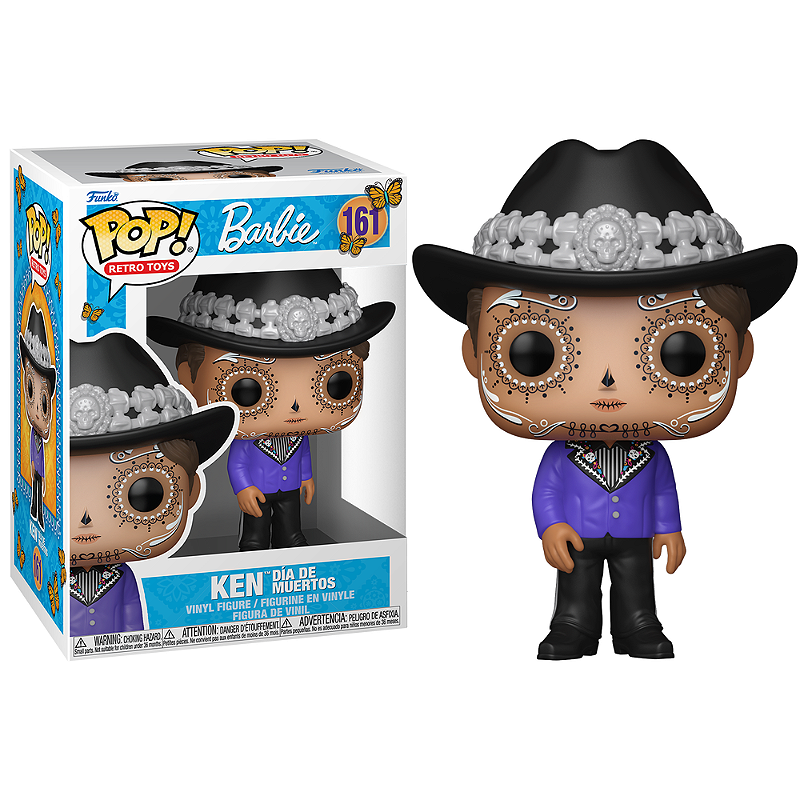 Funko Pop Barbie Ken Día de Muertos #161 box and figure