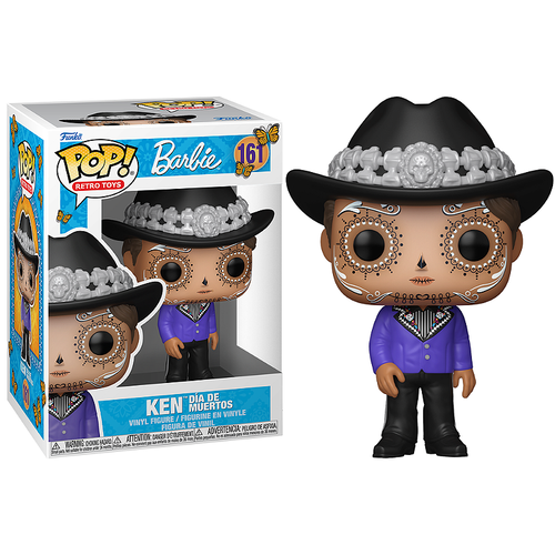 Funko Pop Barbie Ken Día de Muertos #161 box and figure