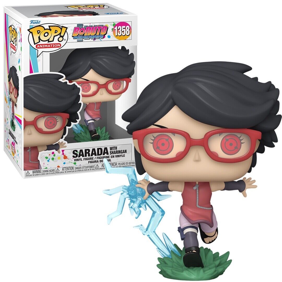 Funko Pop Boruto Sarada with Sharingan #1358 box and figure