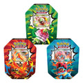 Pokémon Ascended Heroes three-tin art set – Mega Meganium ex, Mega Emboar ex and Mega Feraligatr ex stock product image