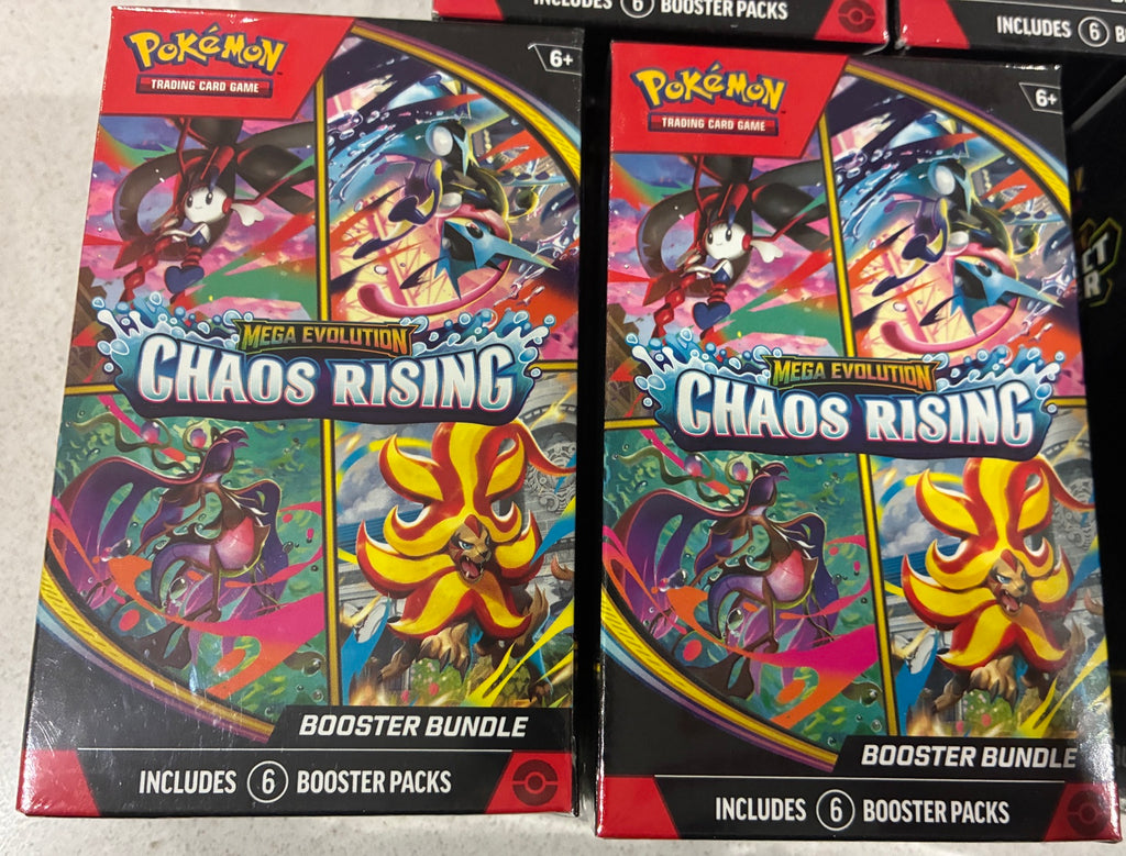 Two Pokemon TCG Mega Evolution Chaos Rising booster bundles