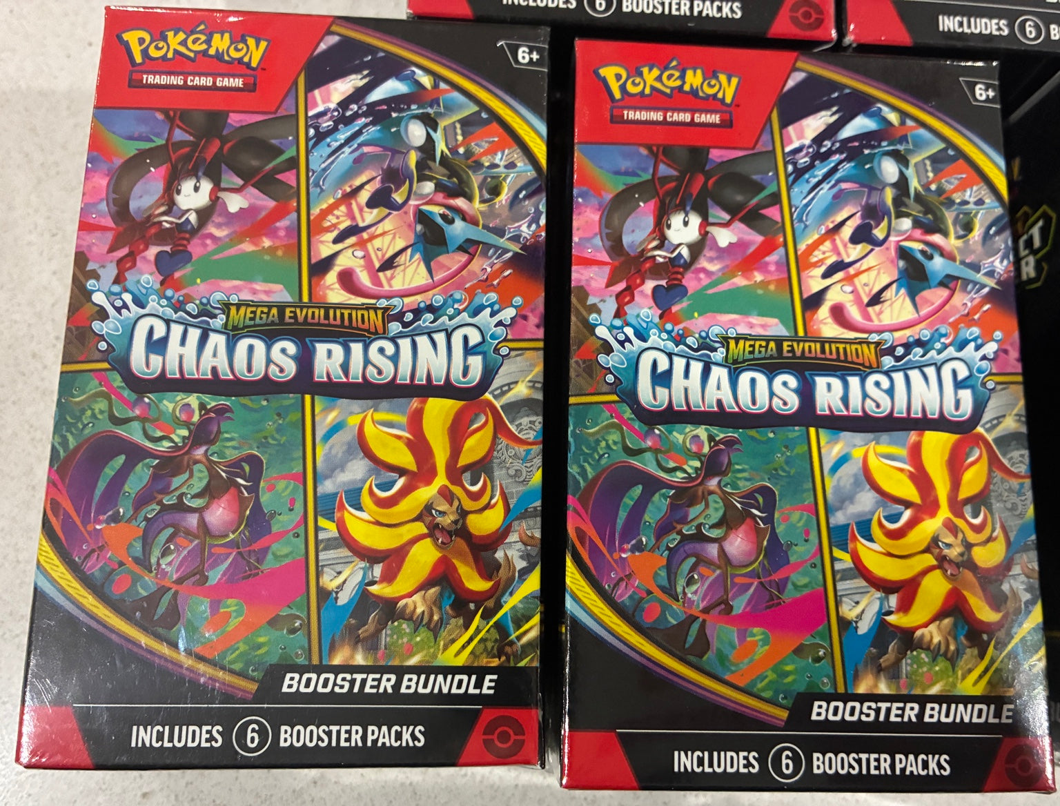 Two Pokemon TCG Mega Evolution Chaos Rising booster bundles