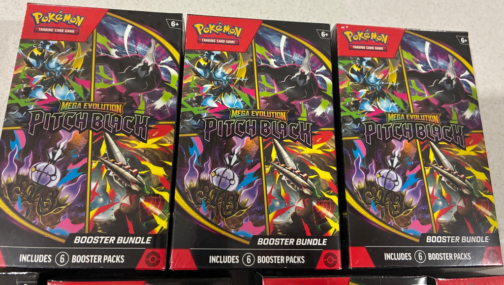 Three Pokemon TCG Mega Evolution Pitch Black booster bundles
