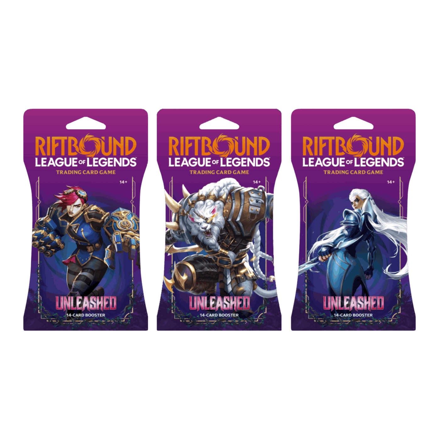 Riftbound League of Legends TCG Unleashed sleeved booster pack assorted artwork